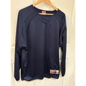 Rawlings Mens Blue Pullover Crew Neck Sweatshirt Vikings Logo ~ Size L